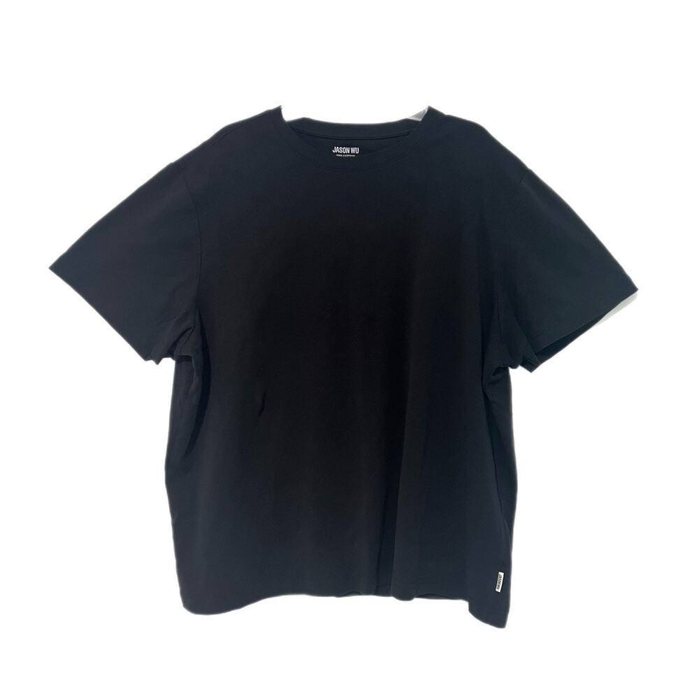 Jason Wu Heavyweight Black 100% Cotton Luxe Feel Short Sleeve Tee Shirt Men XL